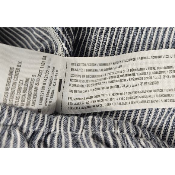 Abercrombie And Fitch size XS chambray striped boho relaxed fit mid drift top ^ - Picture 4 of 8